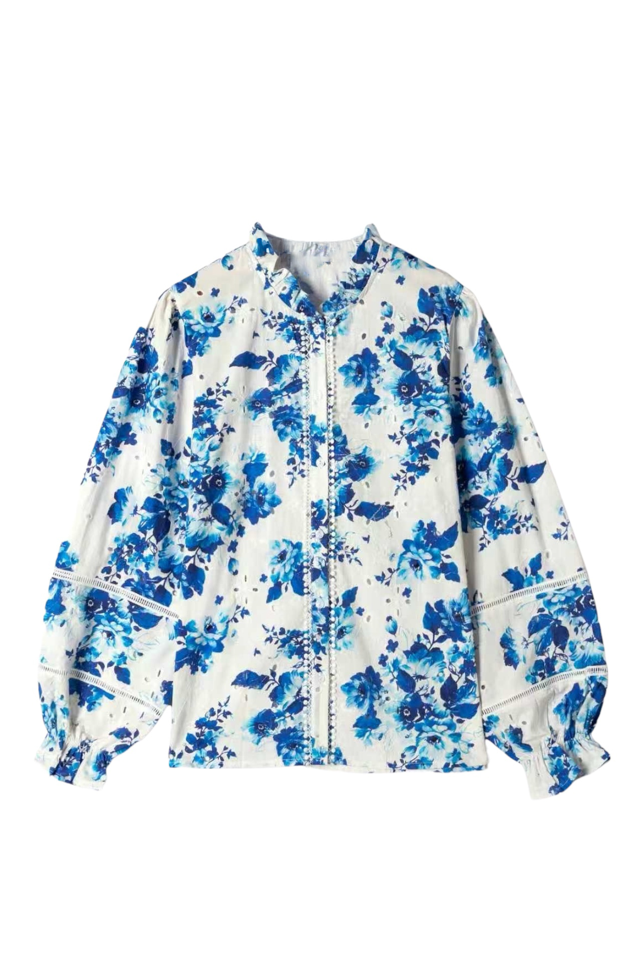 Bluse Fayence mit Blumenmuster