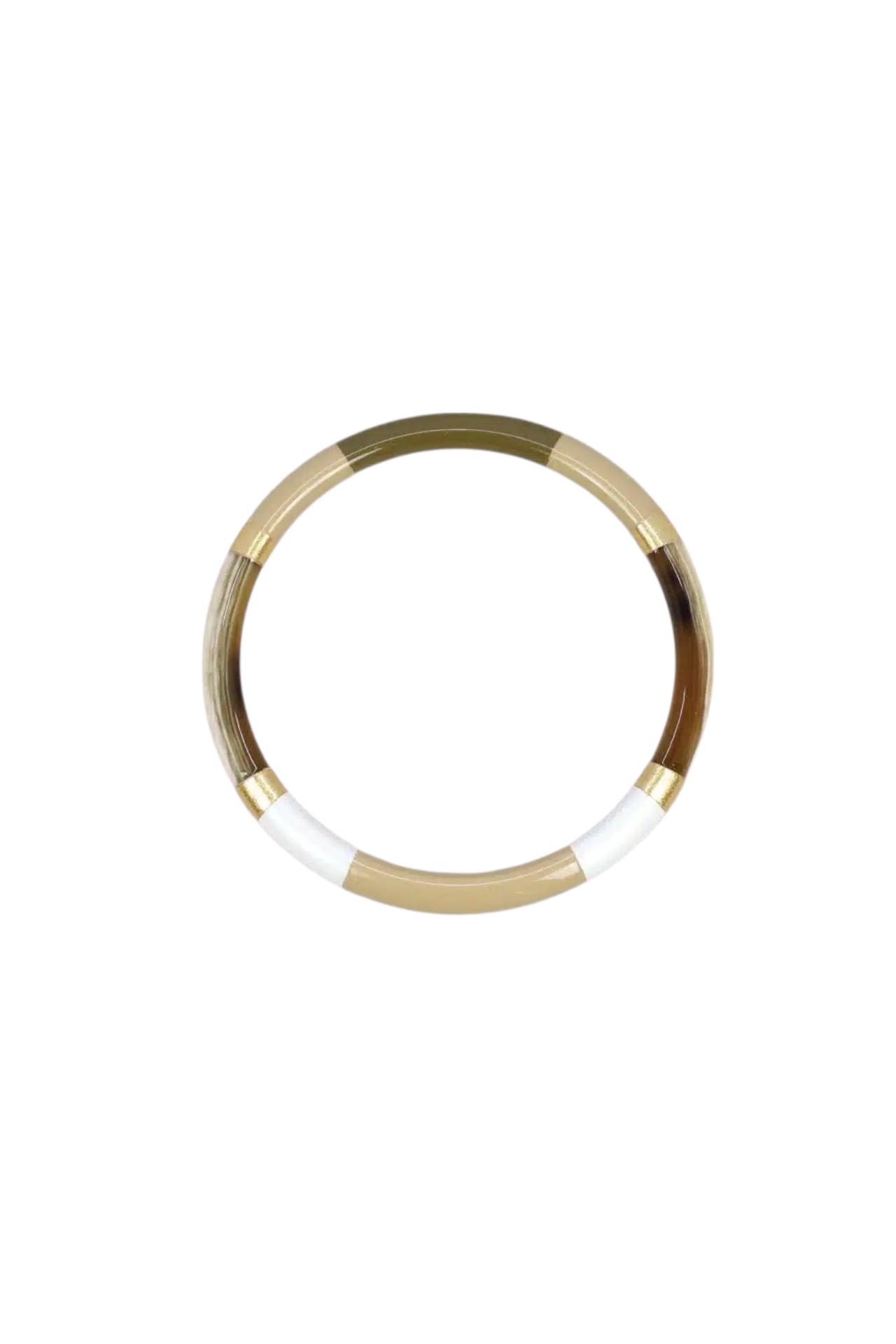 Armband aus Büffelhorn beige & gold