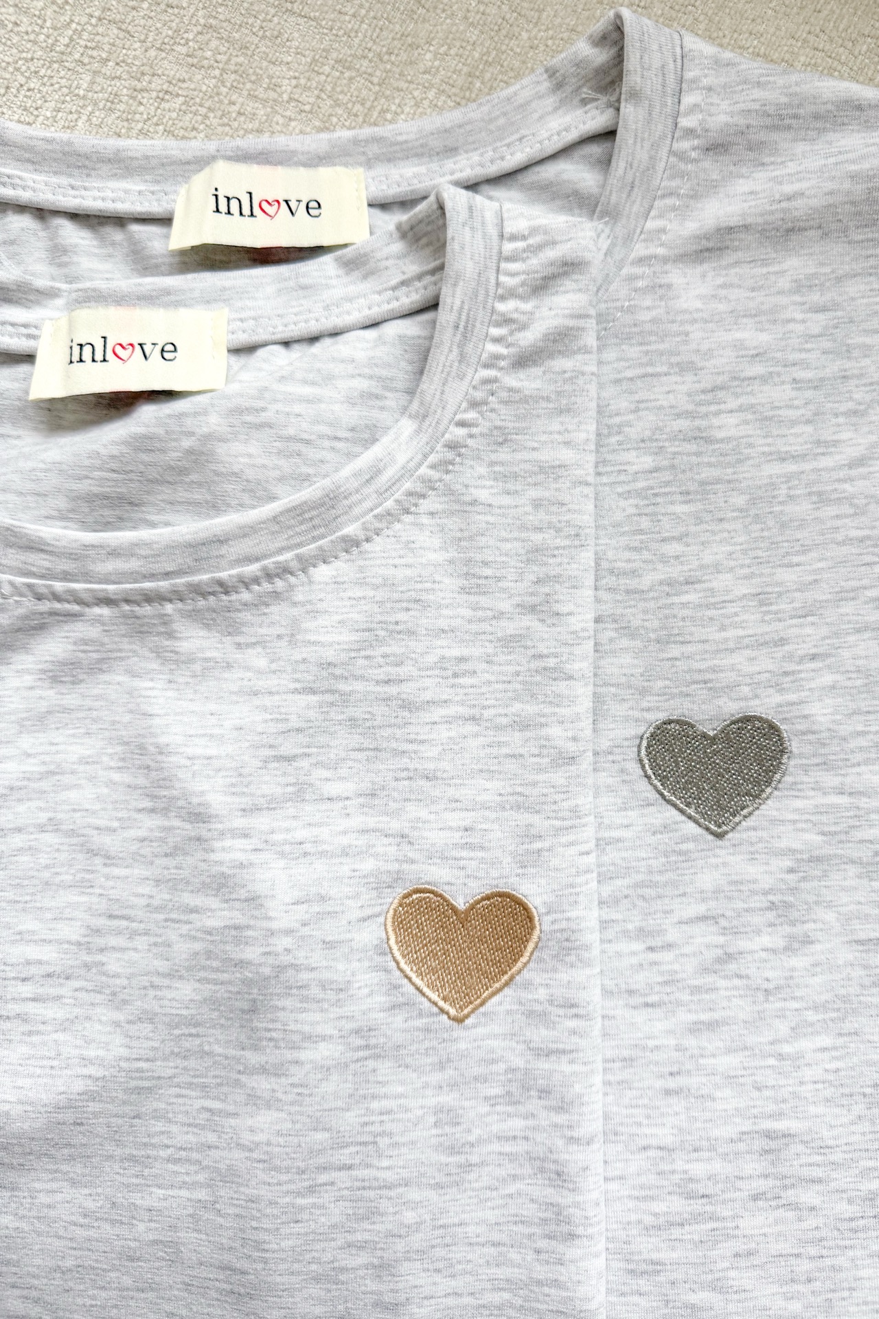 T-Shirt Heart - grey melange