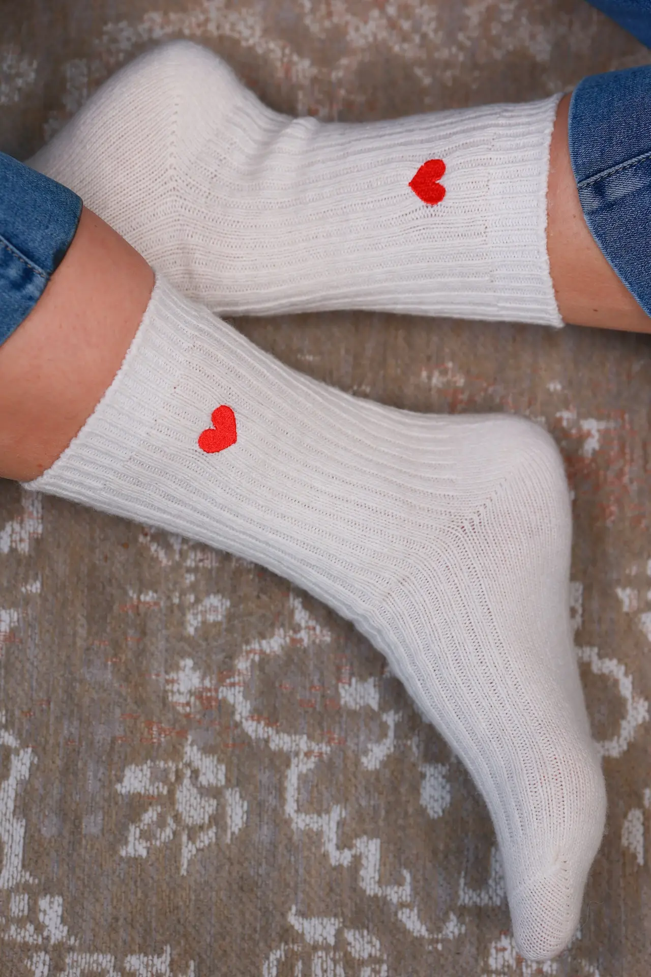 2x Wollsocken mit Herz