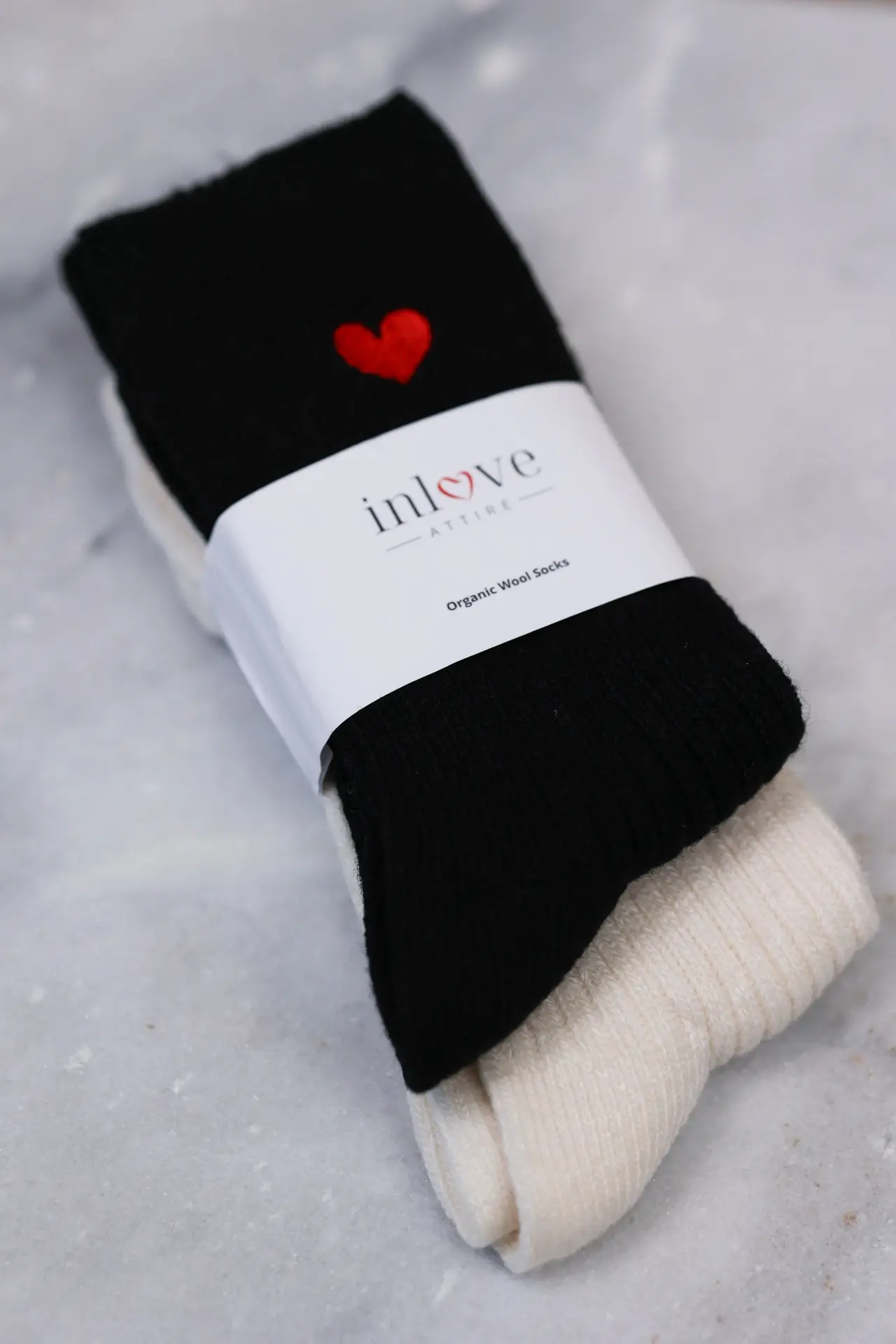 2x Wollsocken mit Herz