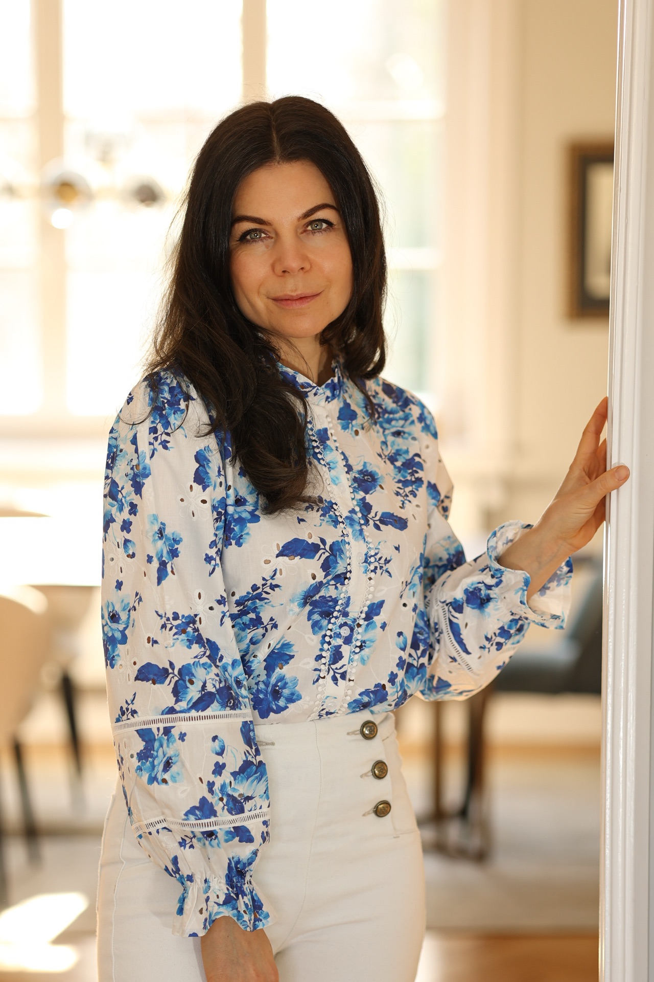 Bluse Fayence mit Blumenmuster